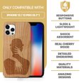 thumbnail image 7 of Case Yard Wooden Case Outside Soft TPU Silicone, Slim Fit Shockproof Wood Protective Phone Cover for Girls Boys Men and Women, Supports Wireless Charging Mystic Lady Design case for iPhone-12/12-Pro, 7 of 7
