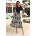 thumbnail image 4 of Vestido midi Zeagoo con estampado floral y mangas de pétalos con bolsillos, 4 of 6