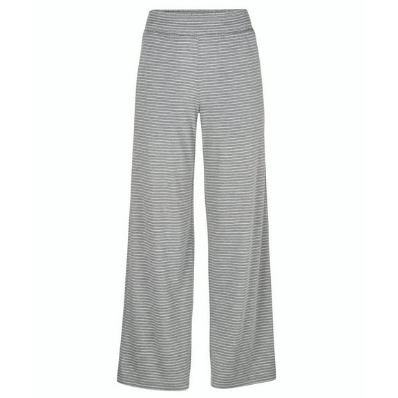 boxercraft Evelyn Wide Leg Pant for Women with Shirred/Ruffled Waistband, Oxford/White-2X