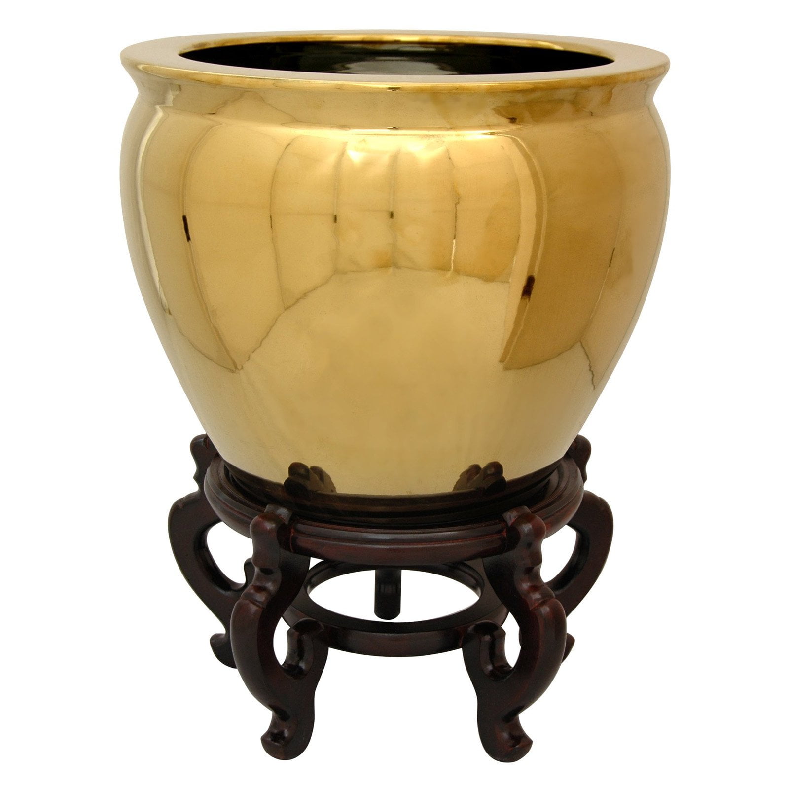 Oriental Furniture 12" Celadon Porcelain Fishbowl 