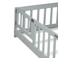 thumbnail image 7 of Alvantor Twin Size Montessori Floor Bed for Kids with Door and Fence, Rubber Wood Toddler Platform Bed Frame, No Box Spring Needed, Gray, 7 of 7