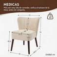 thumbnail image 4 of CazToi Silla decorativa de terciopelo con patas de madera maciza, silla de lectura tapizada moderna de mediados de siglo con respaldo rayado, 4 of 7