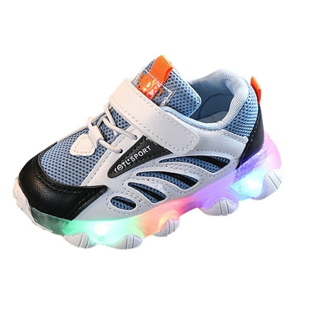 

yinguo light shoes kids sneakers girls led sport children luminous bling shoes blue 23
