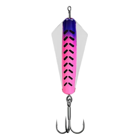 Fishing Lure Metal Spoon Hard Bait with Sharp Treble Hook Lifelike Swimming Action Saltwater Freshwater Casting Spoon Lure for Predator Fish(Pattern E-2in)