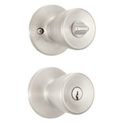 Brinks Mobile Home Keyed Entry Classic Bell Style Doorknob, Stainless Steel Finish