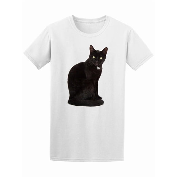 Elegant Beautiful Black Cat Tee Men's -Image by Shutterstock