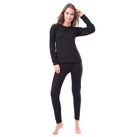 

BOOMTB Winter Faux Fleece Lined Thermal Underwear Set Pullover Warm Base Layer Pajamas