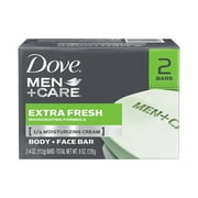 Dove Men+Care Body and Face Bar, Extra Fresh 3.75 oz, 2 Bar