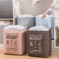 thumbnail image 3 of Laundry Storage Bag Foldable Large Capacity Square Dirty Clothes Basket Quilt Organizer Bucket Sundries Hamper for Home, 3 of 8