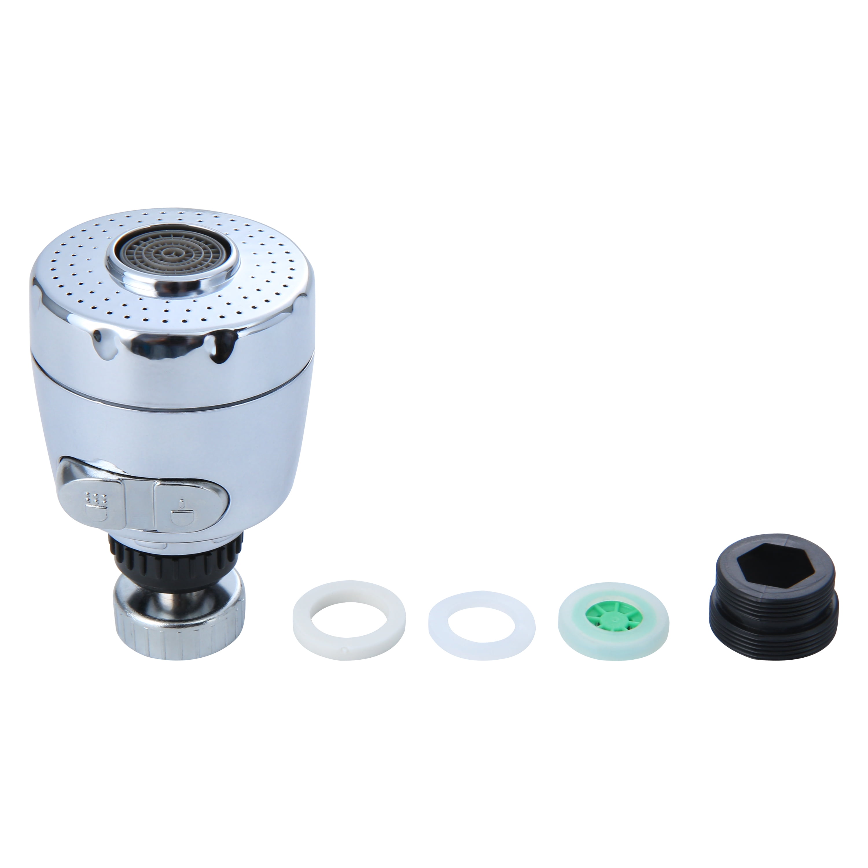 Mainstays 360° Rotating Dual Thread Faucet Aerator with Two-Mode Sprayer in Chrome