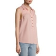 thumbnail image 6 of Time and Tru Women's Sleeveless Henley Popover Top, 6 of 6