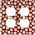 thumbnail image 2 of Metal Light Switch Wall Plate Outlet Cover (Coffee Espresso Mocha Bean Pattern Brown - Double Duplex), 2 of 2