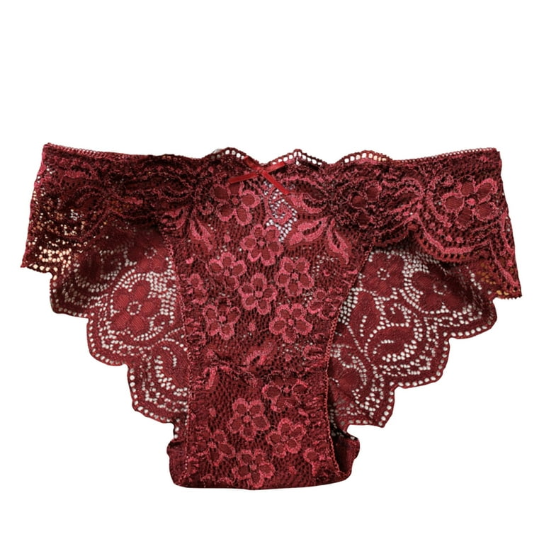 Women's Vintage Seamless Cranberry Red Underwear, 3pcs/pack