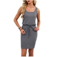 thumbnail image 2 of ICHUANYI Cotton Nightgowns for Women Sleeveless Night Shirts Tank Sleepwer Solid Color Scoopneck Short Sleepshirt, 2 of 9
