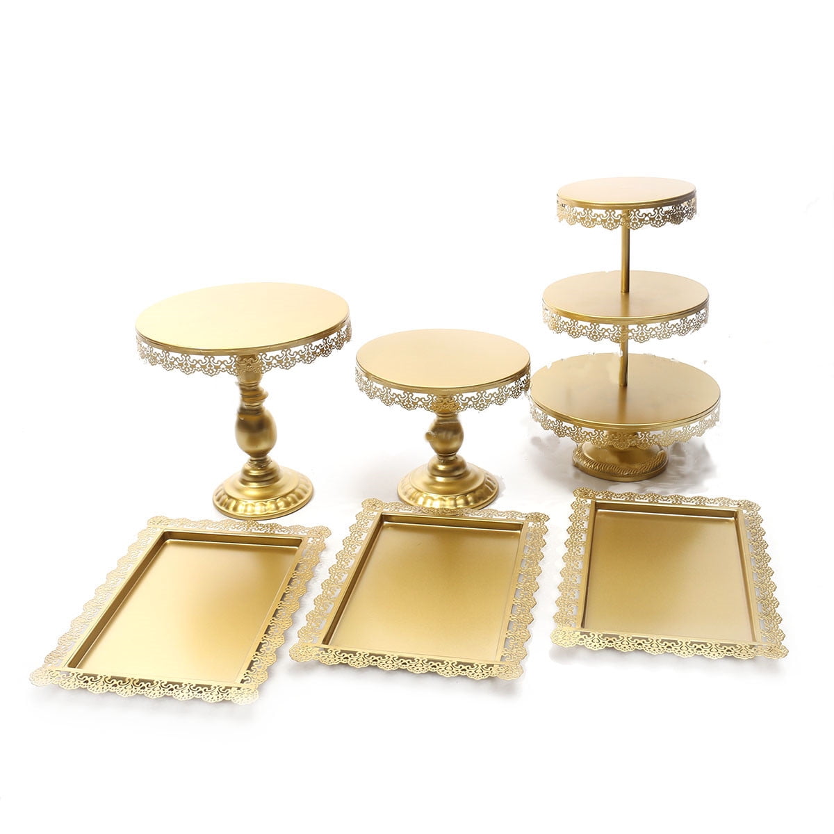 Set of 6 Wedding Cake Stand Metal Cake Holder Cupcake Dessert Stand