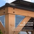 thumbnail image 6 of Sunjoy 11' X 13' Cedar Framed Wood Gazebo with Black Double Steel Hardtop Roof Permanent Canopy for Garden, Backyard Shade, 6 of 13