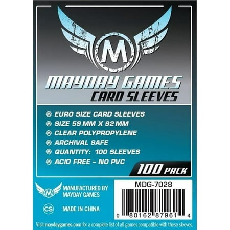 Euro Game Card Sleeves (100 Soft Sleeves/Pack - 59 MM X 92 MM) Multi-Colored