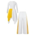 thumbnail image 2 of YUUMIN Robe Tunique Asymétrique à Manches Longues pour Filles Enfants avec Pantalon Grand Jaune 6, 2 of 7