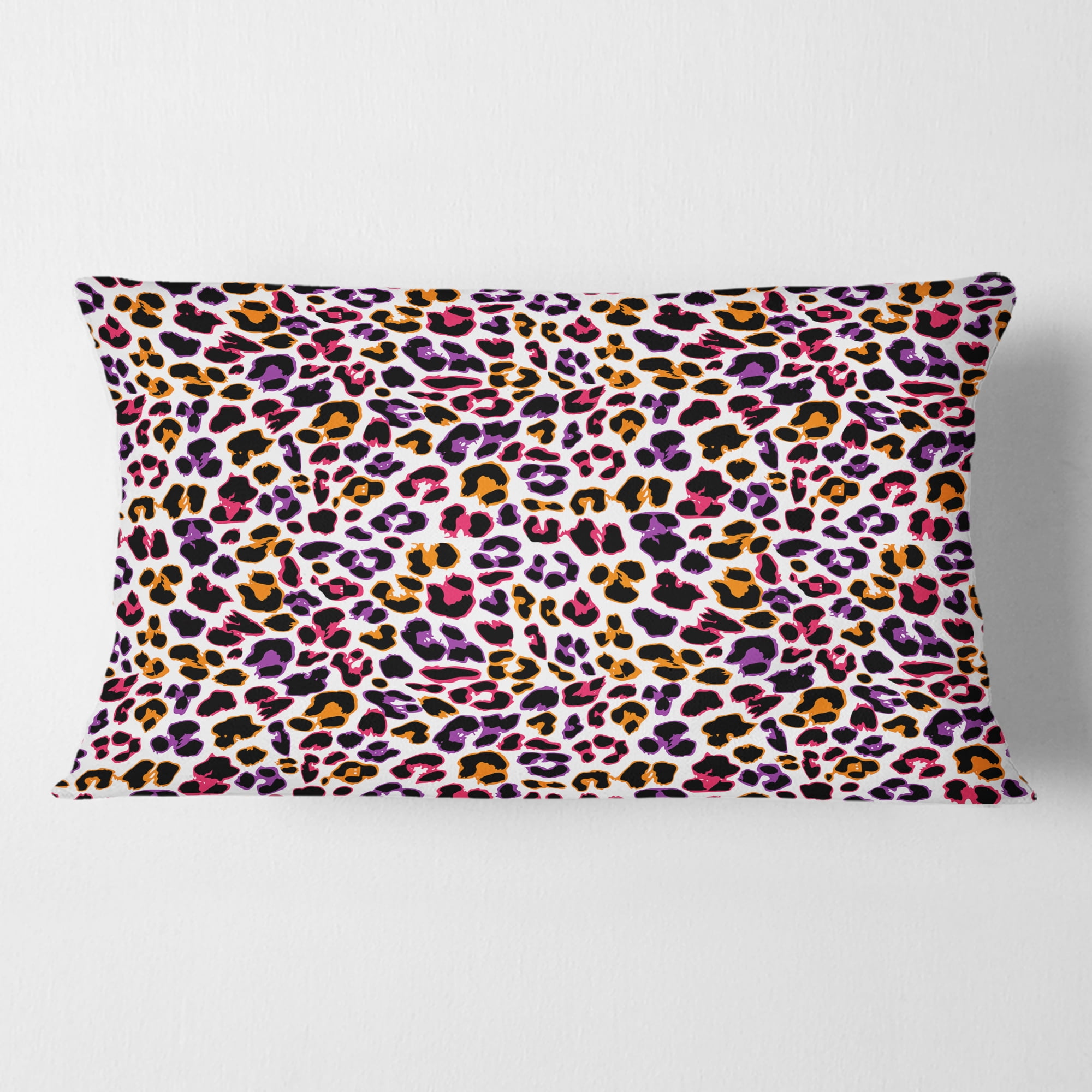 Designart Leopard Fur Safari VII' Mid-Century Modern Throw Pillow - 12x20