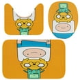 thumbnail image 3 of Adventure Time Anime pattern Bath Mat Sets 3 Pieces Non-Slip Bathroom Rug Set for Bathroom, Water Absorbent Bath Mat+ Contour Rug+ Toilet Lid Cover, 3 of 7