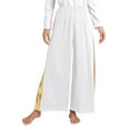thumbnail image 5 of iiniim Women's Liturgical Praise Dance Outfit Color Block Lyrical Dance Maxi Dress with Wide Leg Pants White XL, 5 of 7