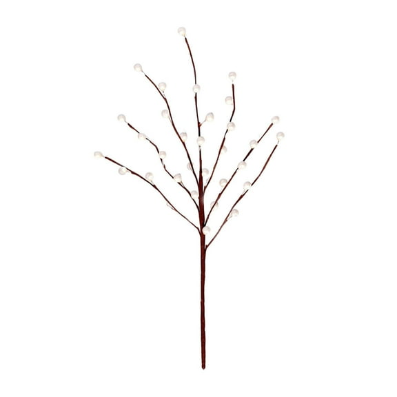 1 Pack 17 inch Artificial White Berry Picks, Artificial White Berries Stems for Christmas Tree Holly Berry Branches Ornaments Wreath Crafts Wedding Holiday Season Winter Home Christmas Decorations