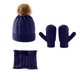 thumbnail image 1 of Conjunto de tres piezas de gorro, bufanda y guantes para niños cálidos monocromos, 1 of 5