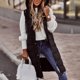 thumbnail image 2 of Chaleco de Invierno para mujer, abrigo de Color sólido acolchado sin mangas con capucha, chaqueta de mujer con cordón, chaleco femenino de longitud media con un solo pecho, 2 of 5