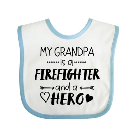

Inktastic My Grandpa is a Firefighter and a Hero Boys or Girls Baby Bib