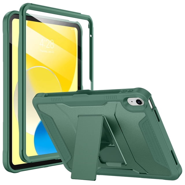 Funda Soke para iPad 11.ª generación de 11 pulgadas con protector de pantalla, color verde