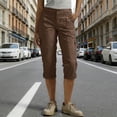thumbnail image 2 of BUIGTTKLOP Capri Pants for Women Lightweight Elastic Waist Hiking Cargo Pant Casual Pocketed Capris for Summer Outdoor Wear, 2 of 6