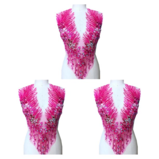 Kearding Apliques De Encaje Fáciles De Hacer Para Proyectos De Bricolaje Accesorio Para Corpiño De Boda O Vestido De Baile Rosa Roja A Type1 NO1