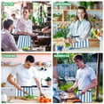 thumbnail image 7 of Blue-white Narrow Stripes Short Server Apron with 3 Pockets for Unisex Chef Gardening, 7 of 7