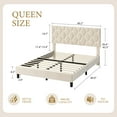 thumbnail image 1 of GloryStar Queen Size Platform Bed Frame with Upholstered Headboard and Wooden Slats Support, Upholstered Mattress Foundation/No Box Spring Needed/Easy Assembly, 1 of 6