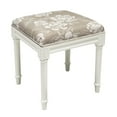 thumbnail image 2 of 123 Creations Taupe Magnolia Vanity Stool with White Frame, 2 of 3