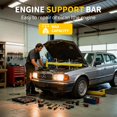 thumbnail image 2 of Barre de Support de Moteur Robuste - Support de Vérin de Transmission Réglable avec 2 Crochets Rotatifs, Construction en Acier Double pour Réparation de Voiture et de Camion au Garage, 2 of 7