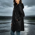 thumbnail image 5 of Enjoytime Rain Coats for Women Waterproof Hooded Long Rain Jacket Outdoor Travel Lightweight Windbreaker, 5 of 8