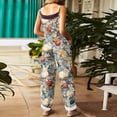 thumbnail image 4 of Fgvctg Easter Women's Jumpsuits Sleeveless Easter Eggs Spaghetti Straps Overalls Comfy Wide Leg Pant Bunny Print Bib Overalls Romper Spring Pants With Pockets Light Gray XL, 4 of 4