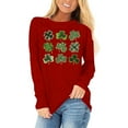 thumbnail image 2 of HAiming Womens St Patrick's Day Shirts Long Sleeve T-Shirts Crewneck Shamrock Casual Tee Shirts Tops, 2 of 5