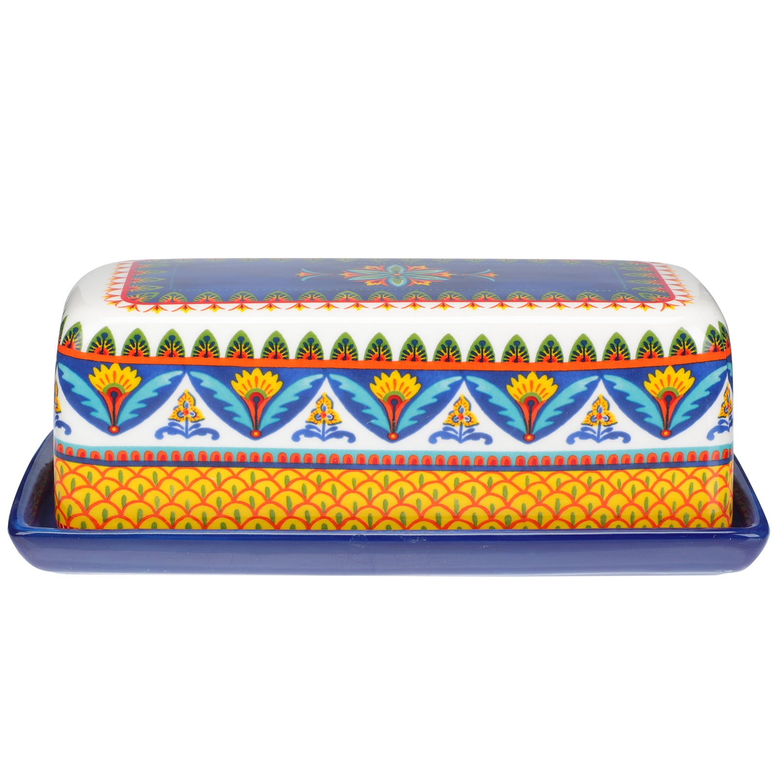 Butter Dish Lid Ceramic Countertop Container Plate Covered French