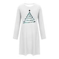 thumbnail image 6 of Wensltd Women's Short Sleepshirts Stylish Long Sleeve Round Neck Christmas Home Wear Nightgown S-XXL, 6 of 6