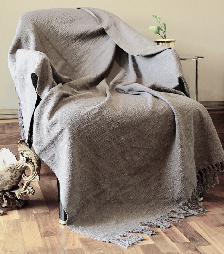 Primitive Rustic Farmhouse Throw Blanket 100 Pure Cotton Tassel