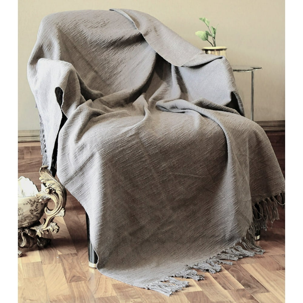 Primitive Rustic Farmhouse Throw Blanket 100 Pure Cotton Tassel