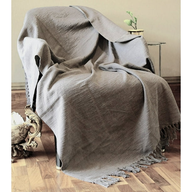 Primitive Rustic Farmhouse Throw Blanket 100 Pure Cotton Tassel