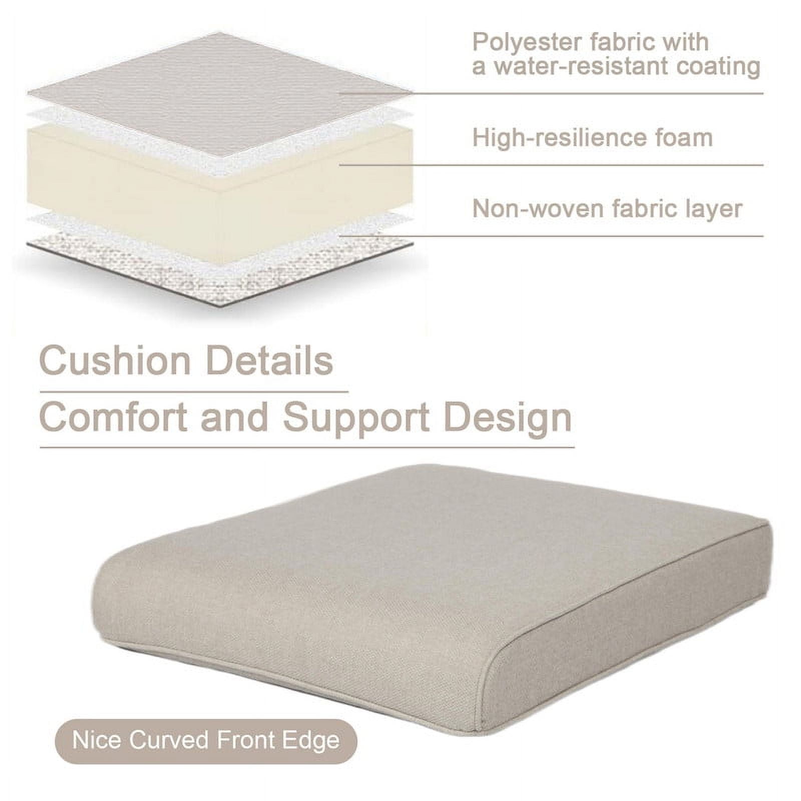 PARKWELL Outdoor 2-Piece Deep Seat Cushion,24 x 22, Water Repellent, Fade Resistant, Deep Seat Bottom and Back Cushion for Chair, Sofa, and Couch,Beige