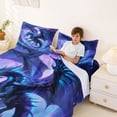 thumbnail image 3 of Erosebridal Kid Dragon Wildlife Full Size Sheets, Blue Purple Starry Sky Bed Sheets, 4 Pieces, 3 of 5
