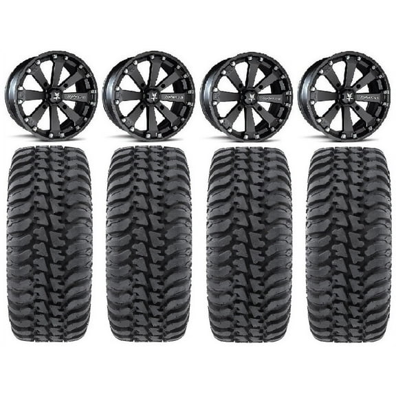 MSA Black Kore 14" ATV Wheels 28" Regulator Tires Can-Am Commander Maverick Renegade Outlander Defender