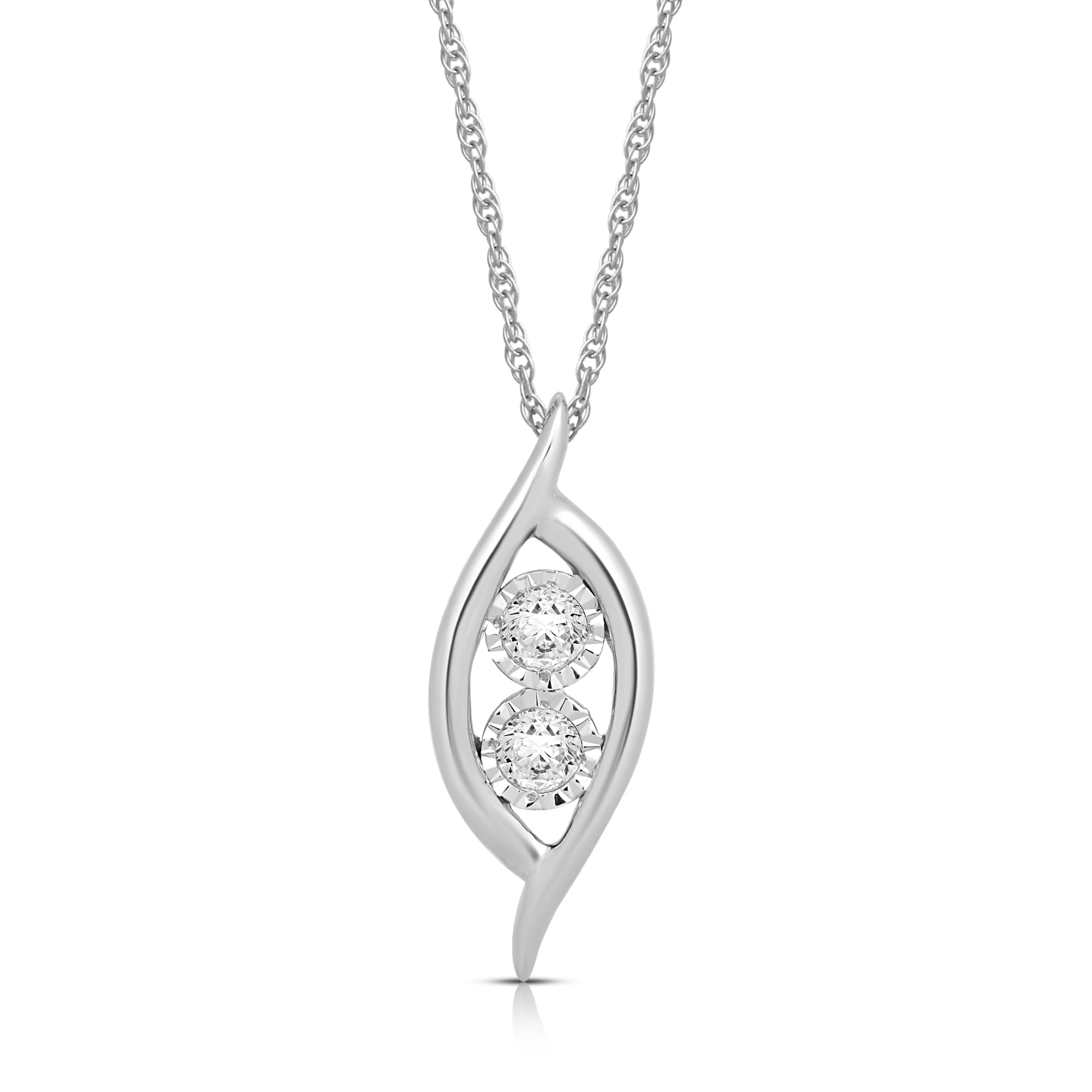 Girls Triostar 925 Sterling Silver Simulated Diamond Studded Pendant Necklace Jewelry for Women 