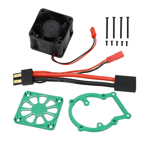 MAYUJIAA RC Cooling Fan Aluminium Alloy 21000 Rpm RC Motor Heatsink for TRAXXAS 1/8 4WD SLEDGE 8‑12V Green HW313-69613