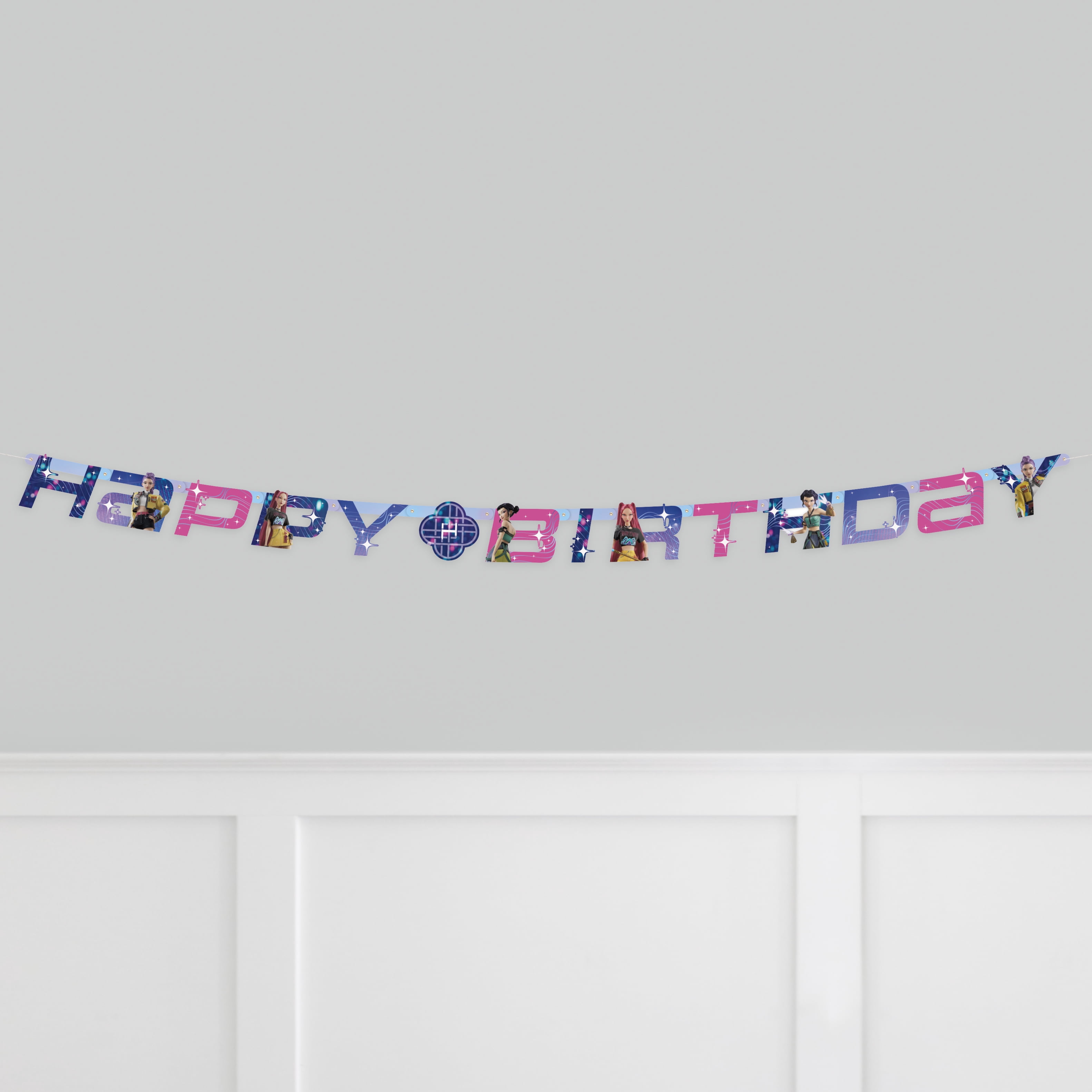 KPop Demon Hunters 1 Count Happy Birthday Jointed Banner